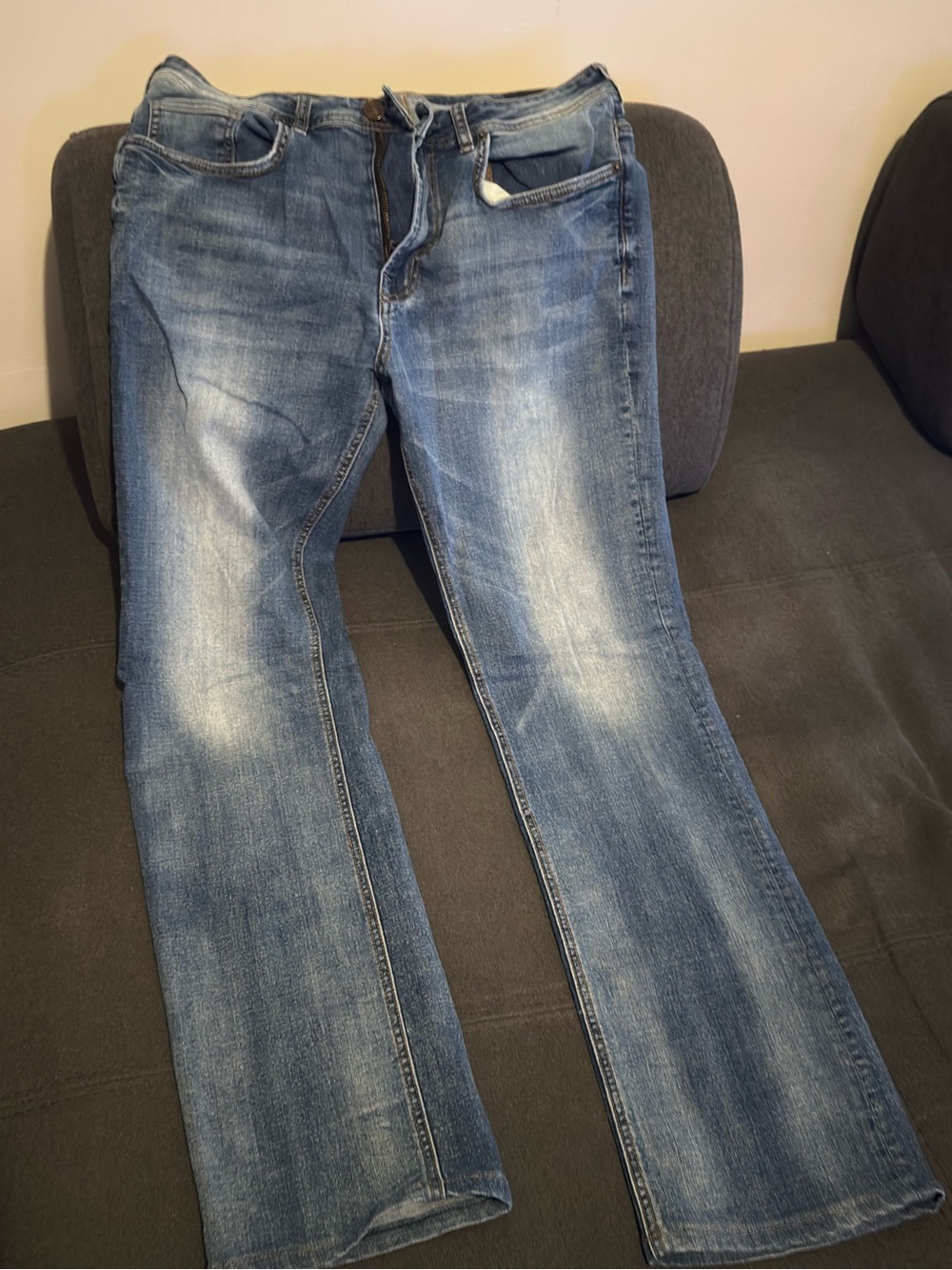 Buffalo David Bitton Men's Faded Blue Bootcut Jeans
